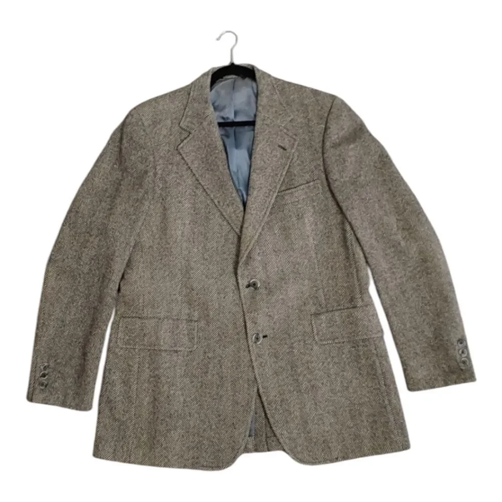 Hart Schaffner Marx Vintage Union Made 100% Wool Professor Tweed Blazer Size 42R